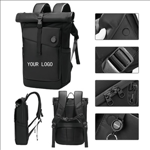Roll Top Lightweight Water-Resistant Commute Expandable Backpack